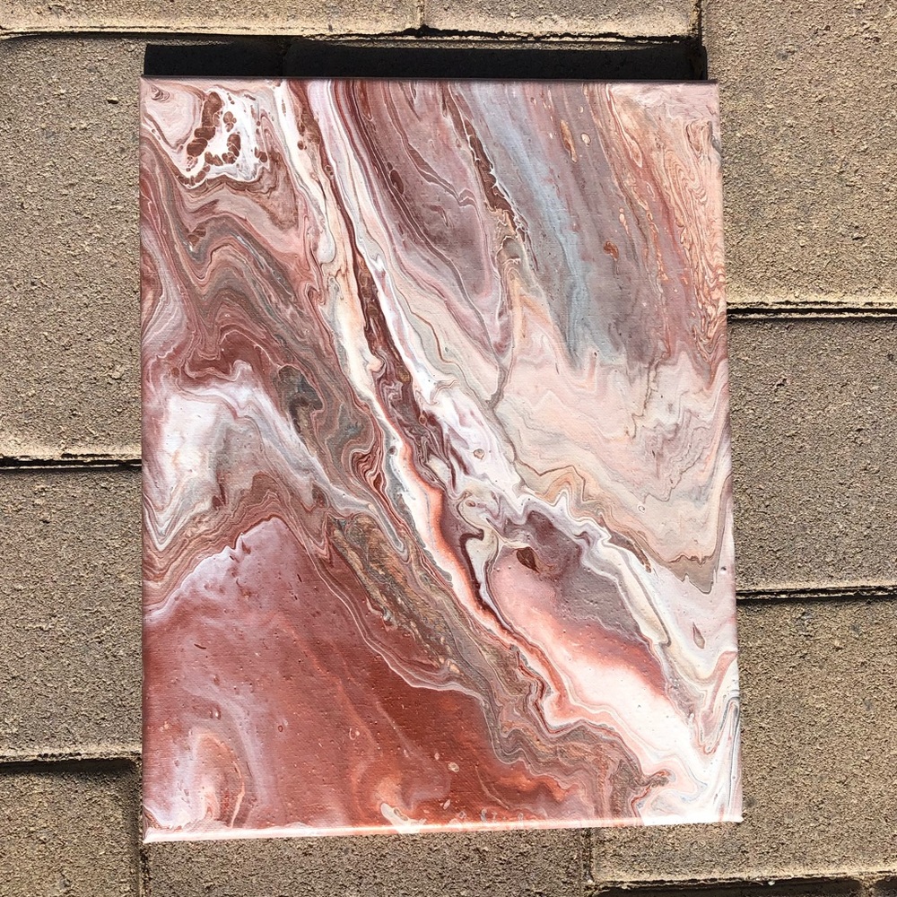14 x 11 Metallic Acrylic Pour
